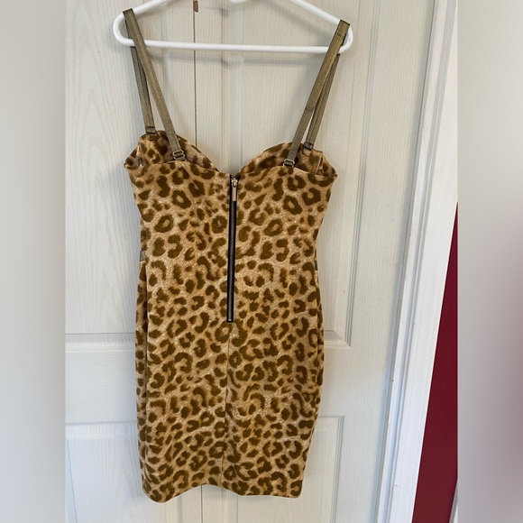 Kardashian Kollection Cheetah Print
Faux Leather Trim Bustier Party Dress Size L - Picture 2 of 7